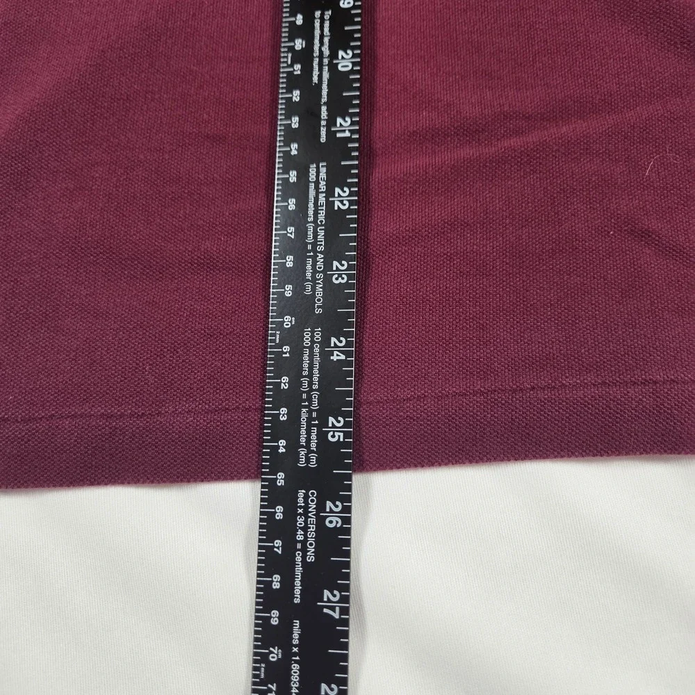 Polo Ralph Lauren Mens XS Classic Fit Pique Polo Shirt Burgundy Tipped Collar